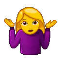 Pixel art woman shrugging