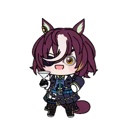 Chibi horse girl with martini glass