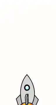 cartoon rocket launching