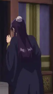 anime character peeking through doorway