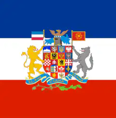 Serbian flag with coat of arms