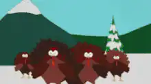 turkeys running forward