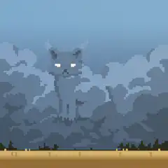 pixel art cat in clouds