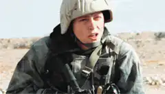 Private Pyle smiles in Full Metal Jacket