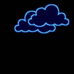Neon cloud and lightning bolt