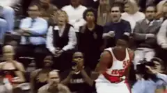 Dennis Rodman celebrating on court