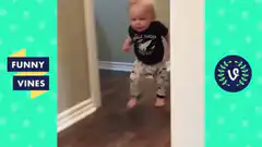 Toddler dancing excitedly