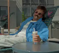 Fonzie sipping a milkshake