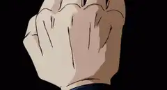 Goku charges the Kamehameha