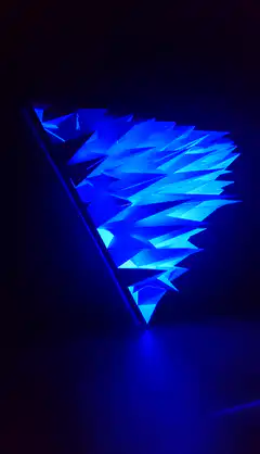 colorful geometric light sculpture