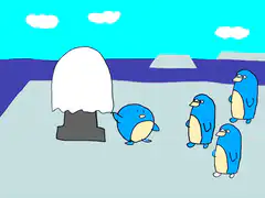 Penguin greets the sun