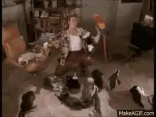 Woman levitating with animals