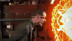 Man screaming at fire