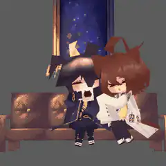 pixel art characters falling asleep on couch