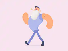 cartoon sailor walking with pipe