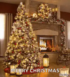 Merry Christmas living room scene