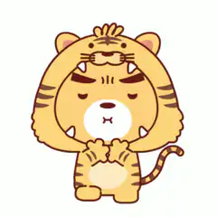 Cute tiger character getting angry