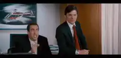 Two men in suits office helicopter painting