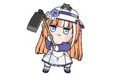 chibi girl swinging axe