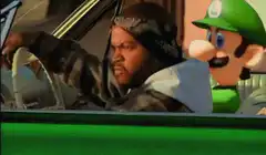 Ice Cube and Luigi in a car