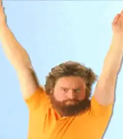 Zach Galifianakis falling from sky