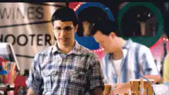 The guys dance at the bar