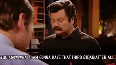Ron Swanson third steak