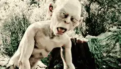 Gollum licking lips and nodding