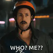 Who Me? Guy with Orange Helmet