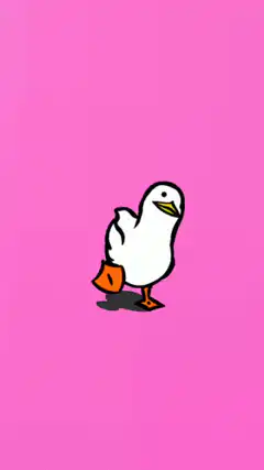 Colorful duck walking animation