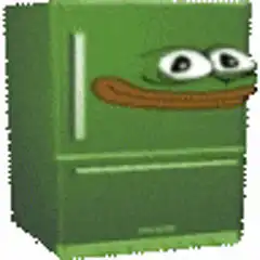 Pepe the Frog in a green fridge