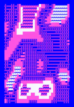 Pink and blue pixel art animation