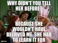 Wizard of Oz why didn't you tell her before