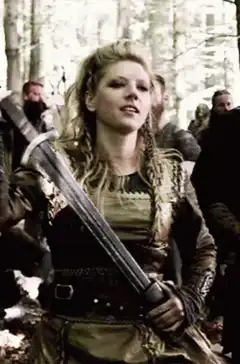Astrid sheathes her sword