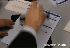 Hand stamps document rejected