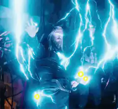 Thor summoning Bitcoin lightning