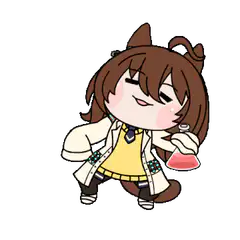 Chibi horse girl mixing potions
