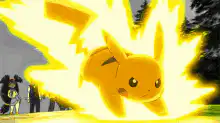 Pikachu glowing with electricity