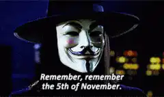 Guy Fawkes mask Remember the 5th of November