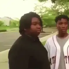 Boy walks past friend and disappears
