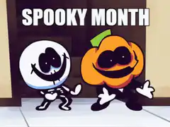 Spooky Month Skeleton and Pumpkin Dancing