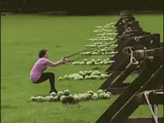 woman hit by tennis ball machine
