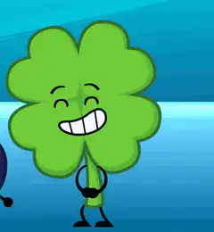 Happy four leaf clover character