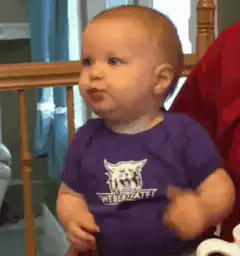 Baby yawning and stretching