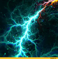 Colorful lightning bolt animation