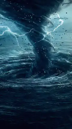 Ocean Tornado with Lightning
