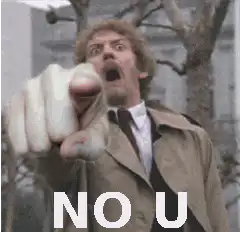 No U pointing finger