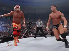 Hulk Hogan performs a powerbomb on John Cena