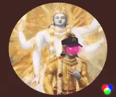 McDonald's Krishna with glowing pink face