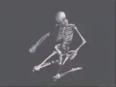 3d skeleton dancing and falling